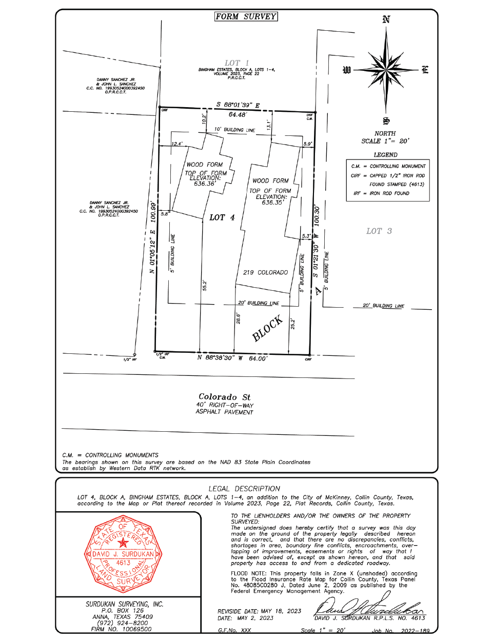 Form Board Survey drawing