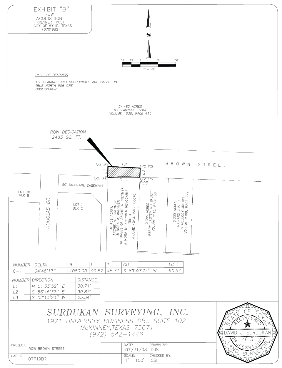 Right-of-Way Dedications drawing